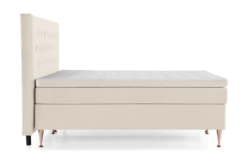 DJURSHOLM Kontinentalsäng 160x200 Beige Sammet - Möbler - Sovrum - Sängar - Komplett Sängpaket