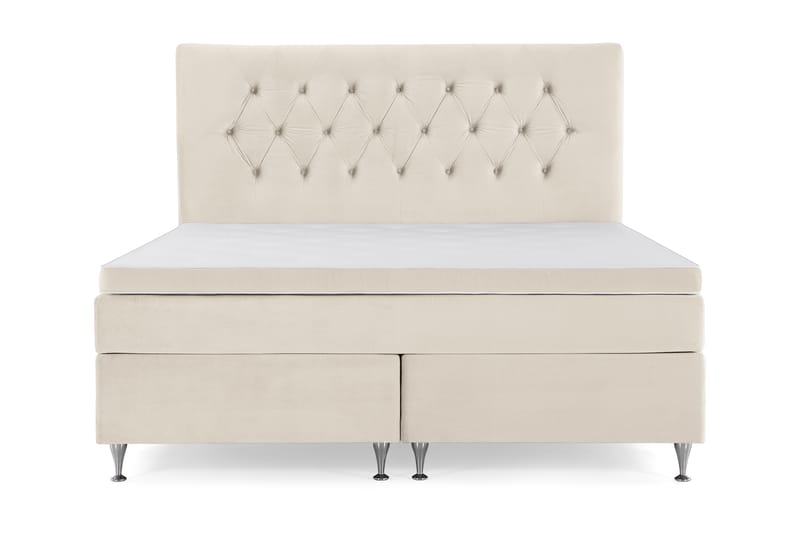 DJURSHOLM Kontinentalsäng 160x200 Beige Sammet - Möbler - Sovrum - Sängar - Komplett Sängpaket