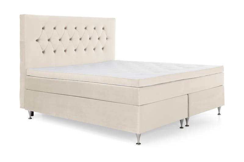 DJURSHOLM Kontinentalsäng 160x200 Beige Sammet - Möbler - Sovrum - Sängar - Komplett Sängpaket