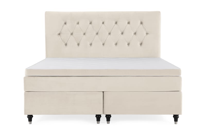 DJURSHOLM Kontinentalsäng 180x200 Beige Sammet - Möbler - Sovrum - Sängar - Komplett Sängpaket