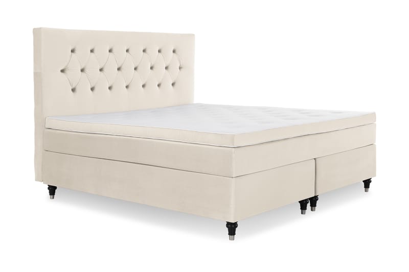 DJURSHOLM Kontinentalsäng 180x200 Beige Sammet - Möbler - Sovrum - Sängar - Komplett Sängpaket