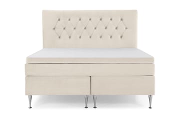 DJURSHOLM Sängpaket 160 Beige Sammet/Höga Silverben