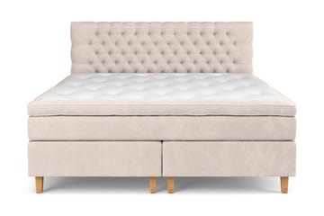 GRAND XL Kontinentalsäng 210x210 cm Beige Sammet