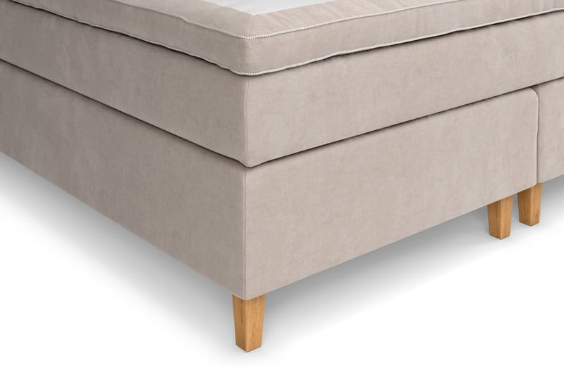 GRAND XL Kontinentalsäng 210x210 cm Beige Sammet - Möbler - Sovrum - Sängar - Kontinentalsängar