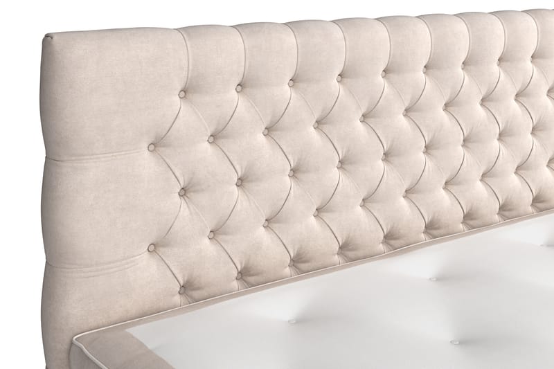 GRAND XL Kontinentalsäng 210x210 cm Beige Sammet - Möbler - Sovrum - Sängar - Kontinentalsängar