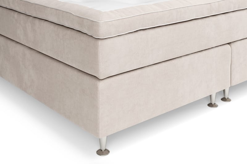 GRAND XL Kontinentalsäng 210x210 cm Beige Sammet - Möbler - Sovrum - Sängar - Kontinentalsängar