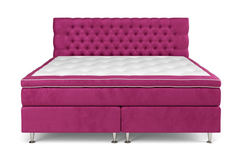 GRAND XL Kontinentalsäng 210x210 cm Rosa Sammet - Möbler - Sovrum - Sängar - Komplett Sängpaket