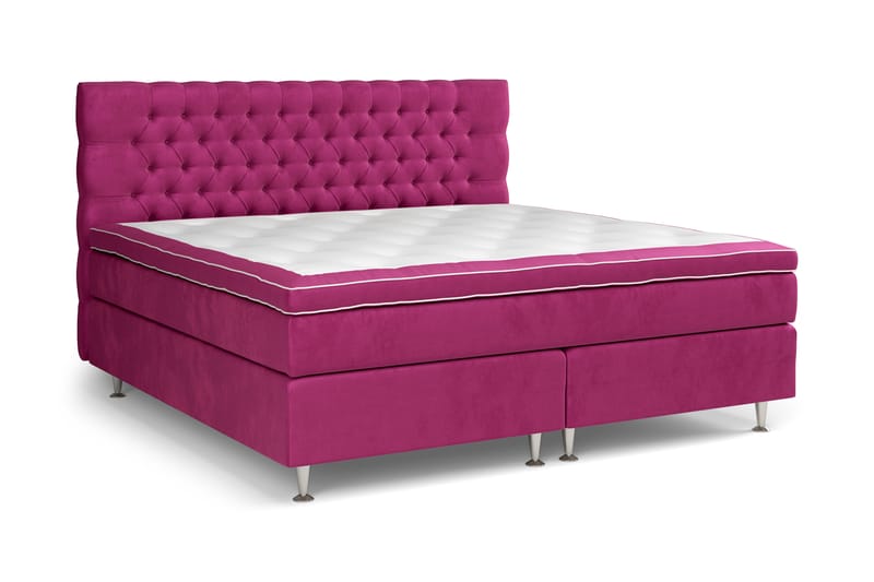 GRAND XL Kontinentalsäng 210x210 cm Rosa Sammet - Möbler - Sovrum - Sängar - Komplett Sängpaket