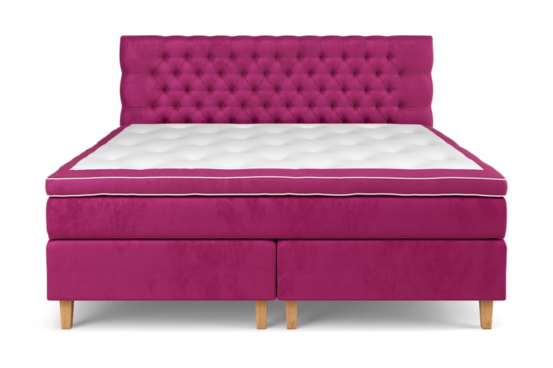 GRAND XL Kontinentalsäng 210x210 cm Rosa Sammet - Möbler - Sovrum - Sängar - Komplett Sängpaket