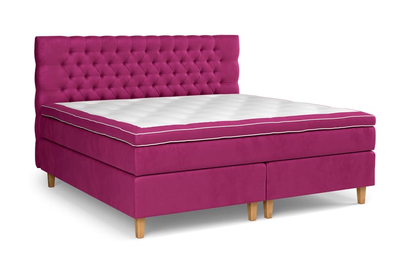 GRAND XL Kontinentalsäng 210x210 cm Rosa Sammet - Möbler - Sovrum - Sängar - Komplett Sängpaket