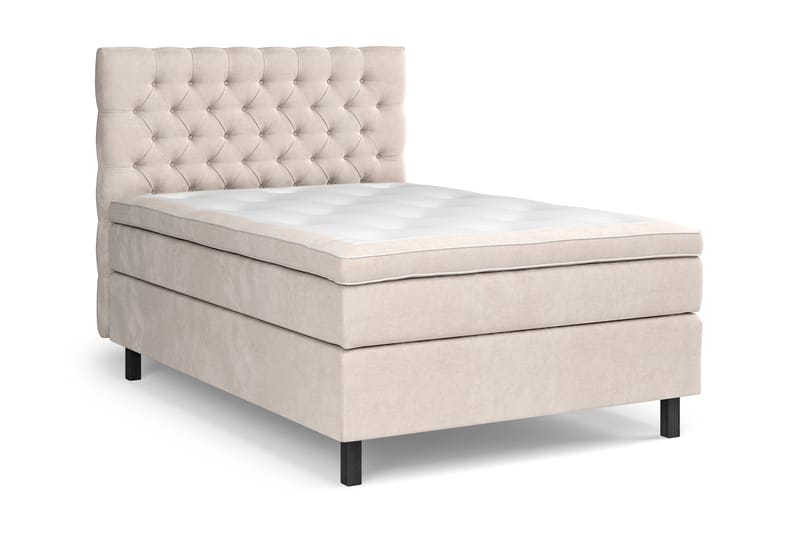 GRAND XL Sängpaket 120x200 cm Beige Sammet - Möbler - Sovrum - Sängar - Komplett Sängpaket