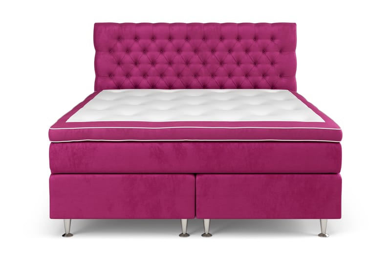 GRAND XL Sängpaket 160x200 cm Rosa Sammet - Komplett Sängpaket - Kontinentalsängar