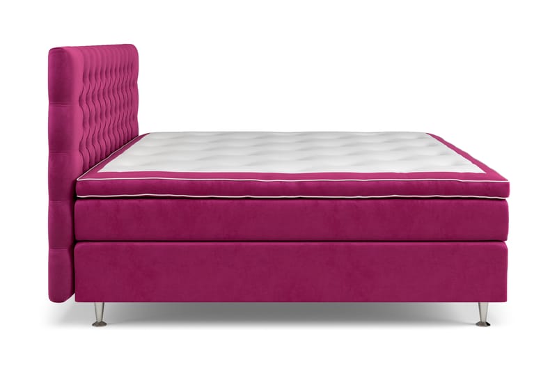 GRAND XL Sängpaket 210x210 cm Rosa Sammet - Kontinentalsängar - Dubbelsängar