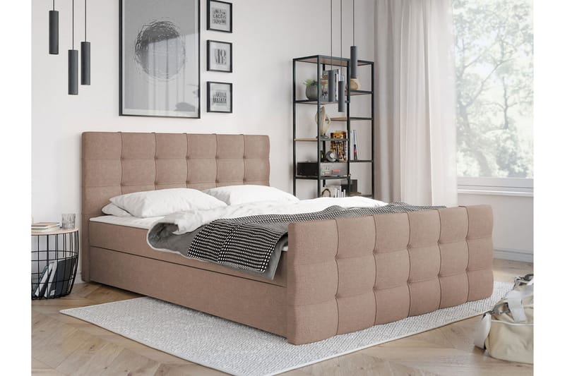 KARST Kontinentalsäng 160x210 cm - Rosa|Beige - Möbler - Sovrum - Sängar - Kontinentalsängar