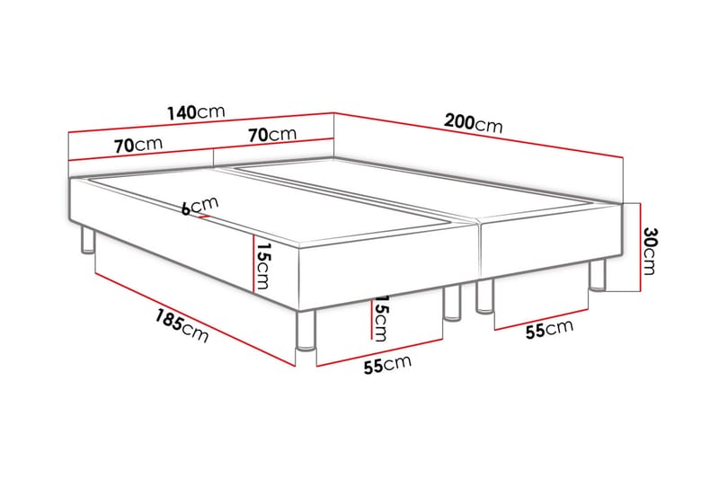 KERANZA Kontinentalsäng 140x200 cm Vit - Möbler - Sovrum - Sängar - Kontinentalsängar