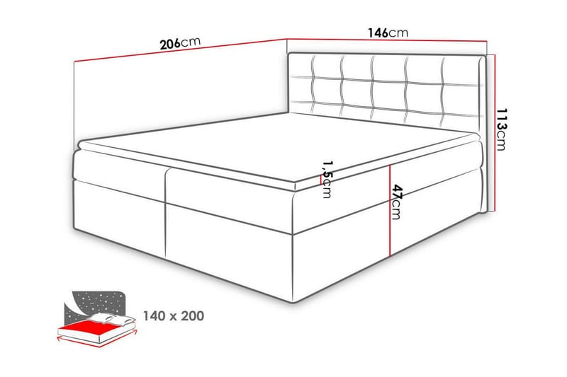 Kintore Kontinentalsäng 140x200 cm Beige - Möbler - Sovrum - Sängar - Kontinentalsängar