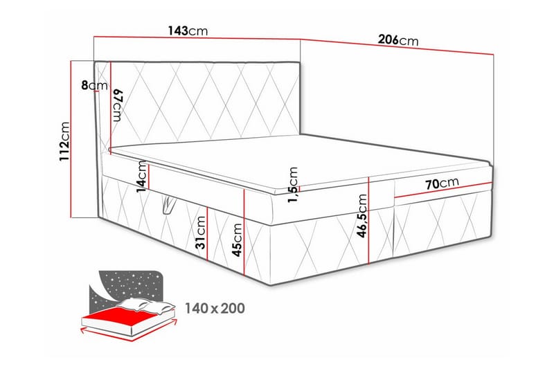 Kintore Kontinentalsäng 140x200 cm Grön - Möbler - Sovrum - Sängar - Kontinentalsängar