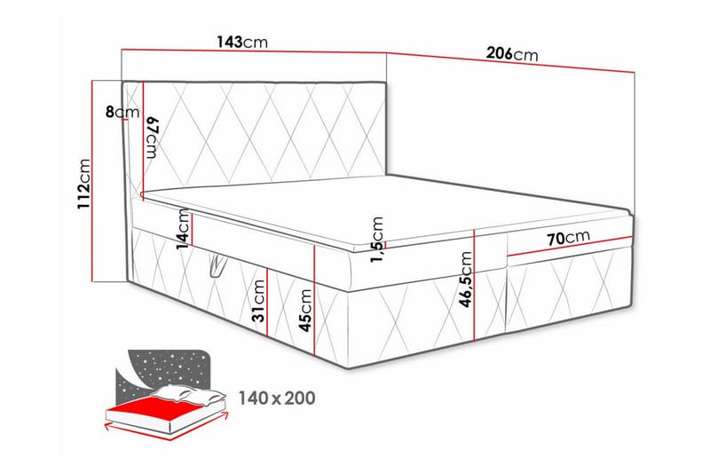 Kintore Kontinentalsäng 140x200 cm Ljusbrun - Möbler - Sovrum - Sängar - Kontinentalsängar