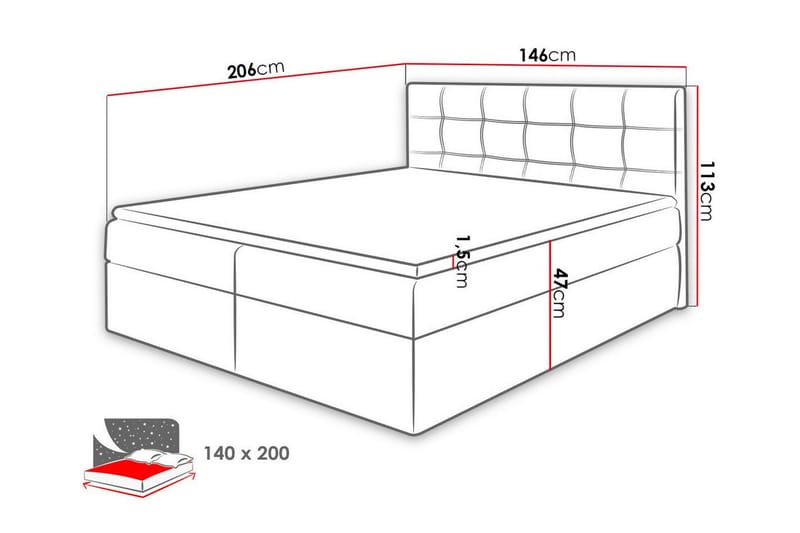 Kintore Kontinentalsäng 140x200 cm Mörkgrön - Möbler - Sovrum - Sängar - Kontinentalsängar