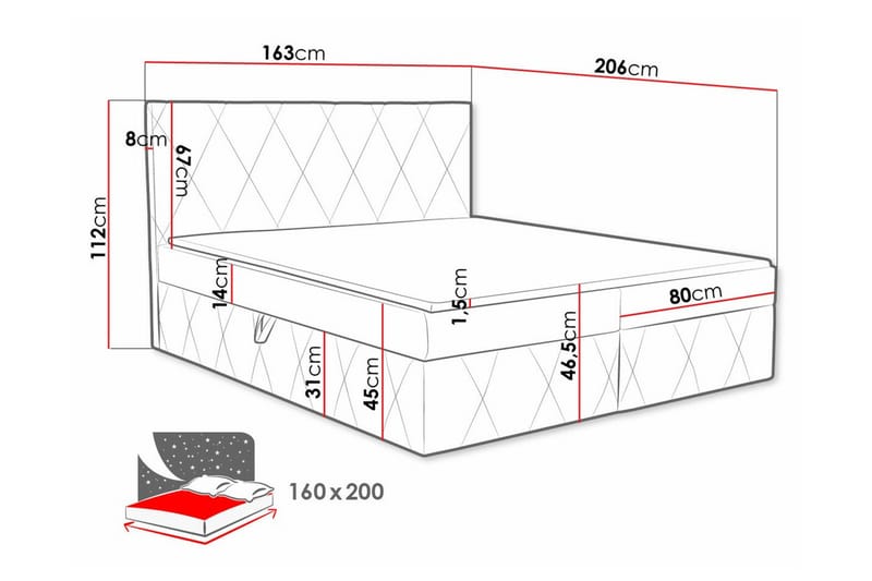 Kintore Kontinentalsäng 160x200 cm Brun - Möbler - Sovrum - Sängar - Kontinentalsängar