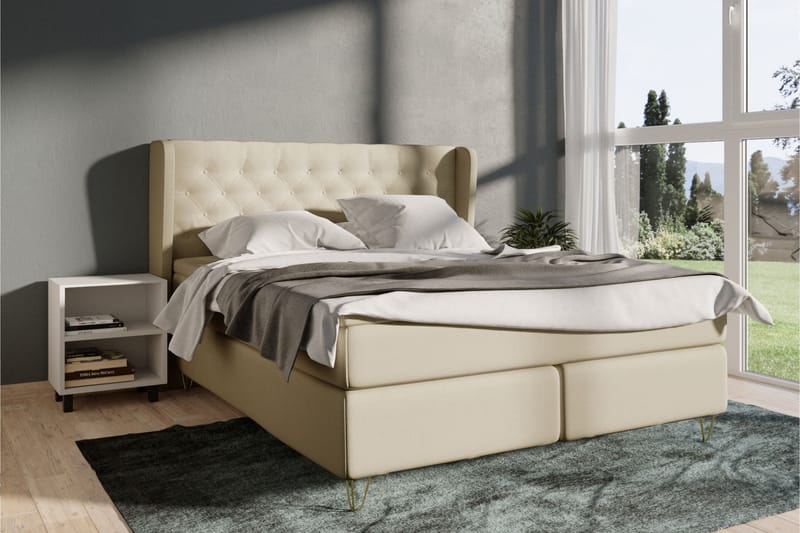 LEXI No 4 Sängpaket 120 Medium - Beige/Guld - Möbler - Sovrum - Sängar - Komplett Sängpaket