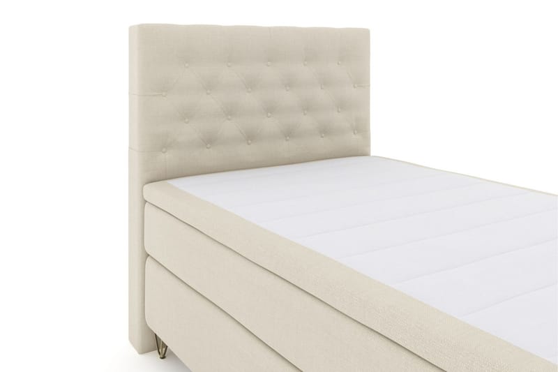 LEXI No 4 Sängpaket 120 Medium - Beige/Metall V-form - Komplett Sängpaket - Kontinentalsängar