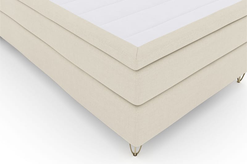 LEXI No 4 Sängpaket 120 Medium - Beige/Metall V-form - Komplett Sängpaket - Kontinentalsängar