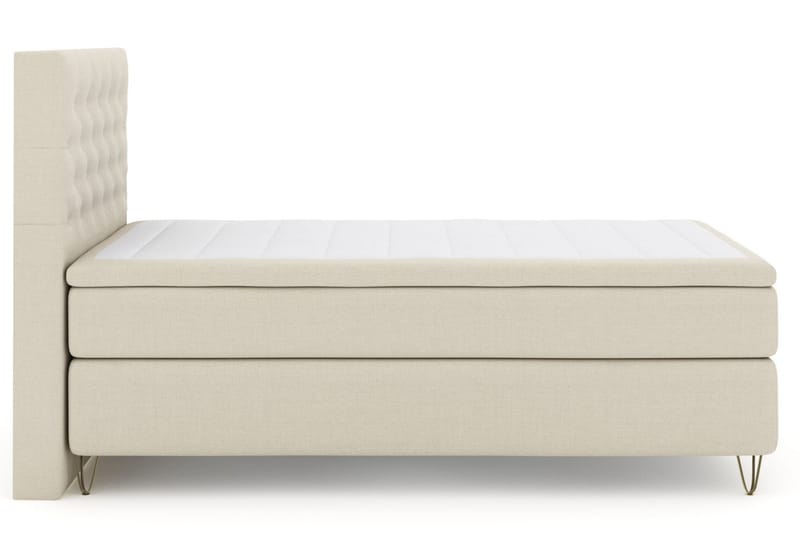 LEXI No 4 Sängpaket 120 Medium - Beige/Metall V-form - Komplett Sängpaket - Kontinentalsängar