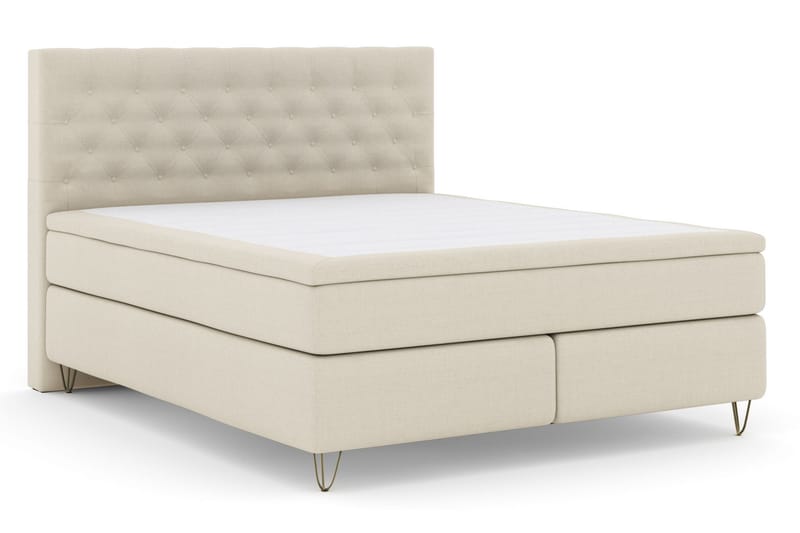 LEXI No 5 Sängpaket 210x210 Fast Latex - Beige/Metall V-form - Möbler - Sovrum - Sängar - Komplett Sängpaket