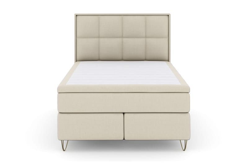 LEXI No 6 Sängpaket 140 F/M Memory/Pocket - Beige/Metall V-form - Möbler - Sovrum - Sängar - Komplett Sängpaket