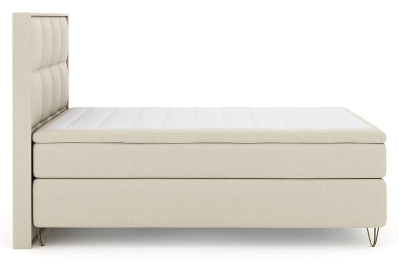 LEXI No 6 Sängpaket 140 F/M Memory/Pocket - Beige/Metall V-form - Möbler - Sovrum - Sängar - Komplett Sängpaket