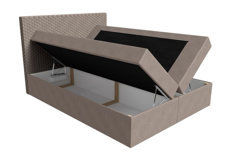 SINGSTAD Kontinentalsäng med Förvaring 160x200 Grå - Grå - Möbler - Sovrum - Sängar - Kontinentalsängar