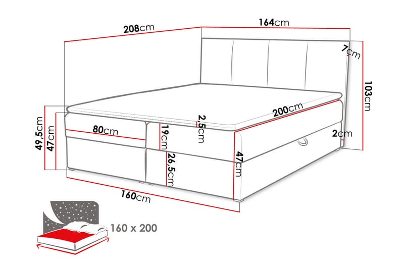 SKUMPERUD Kontinentalsäng 160x200 cm - Kontinentalsängar - Dubbelsängar