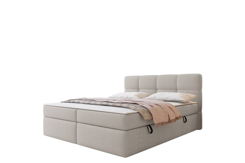 Leckersbo Komplett Sängpaket Kontinentalsäng med förvaring 140x200 cm - Beige - Möbler - Sovrum - Sängar - Komplett Sängpaket