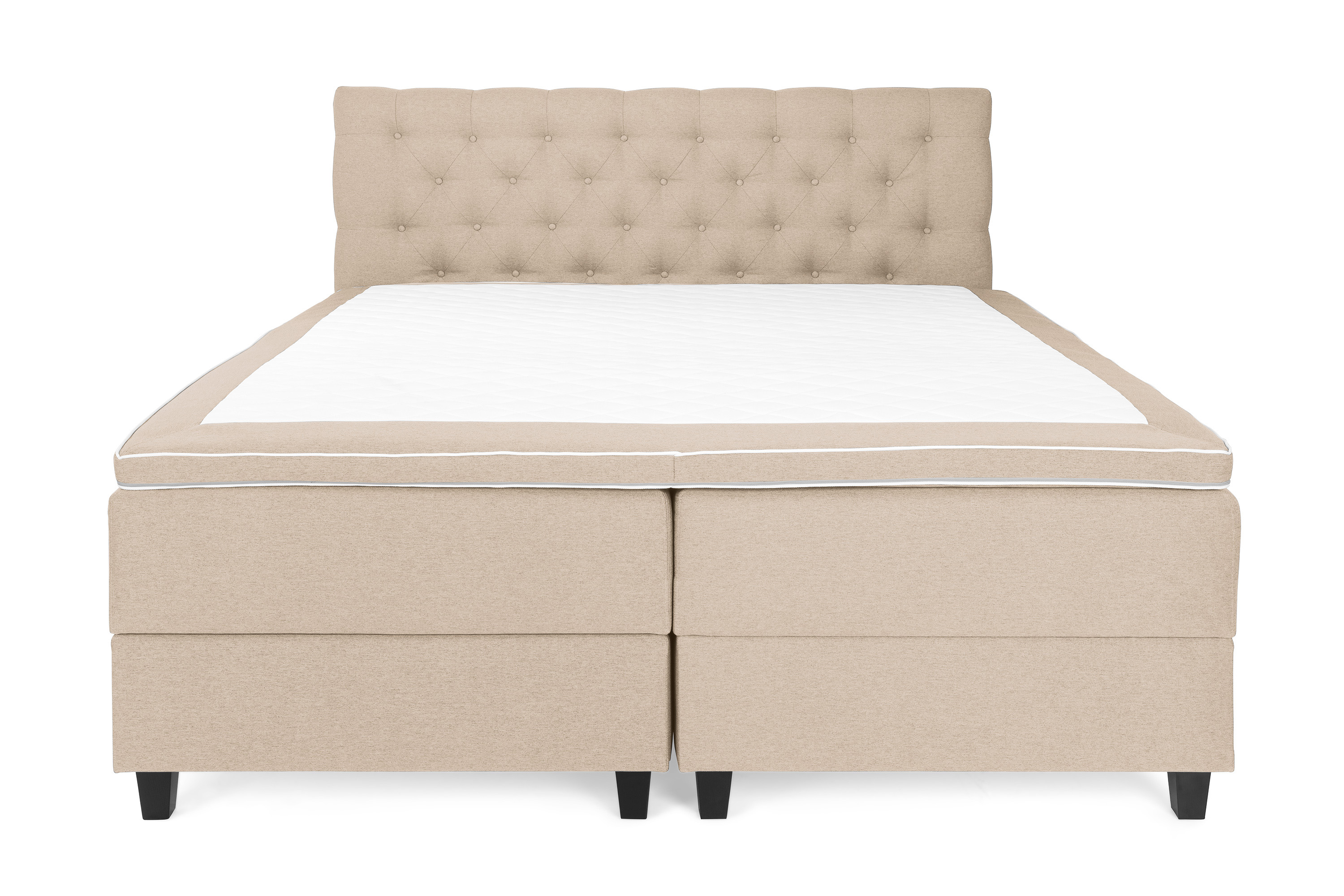 OAKHAM Komplett Sängpaket Säng med Förvaring 160×200 Beige – Royal Box Sänggavel 160 cm