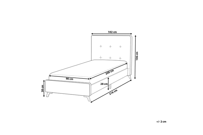 ALIYAH Säng 90x200 cm Svart - Komplett Sängpaket - Ramsäng