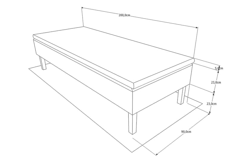 BASIC Ramsäng 90x200 cm Beige/Ek - Möbler - Sovrum - Sängar - Enkelsängar