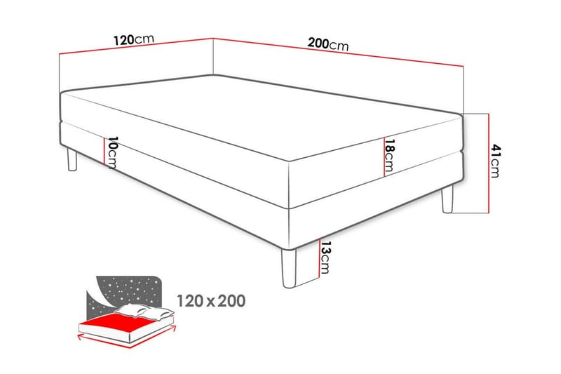 Midfeld Ramsäng 120x200 cm Beige - Möbler - Sovrum - Sängar - Ramsäng