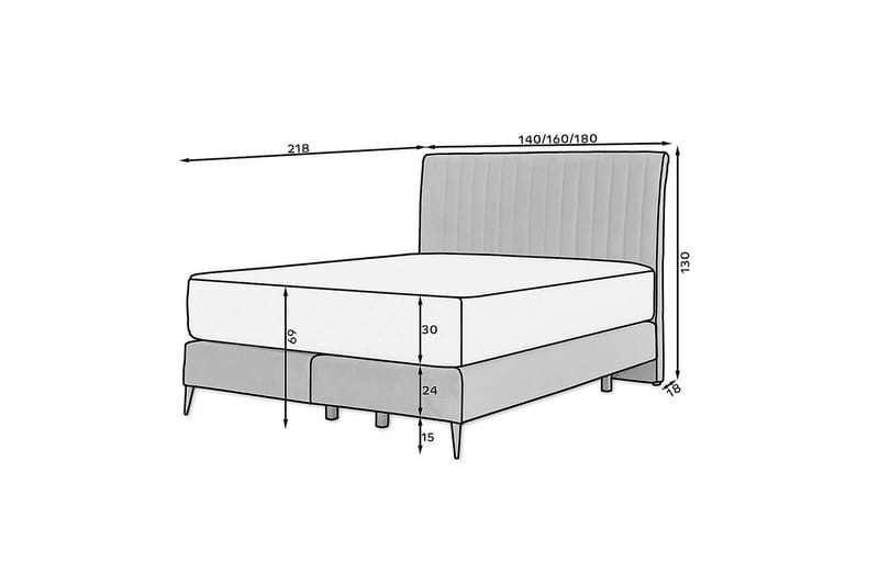 Narala Sängpaket Ramsäng 160x200 cm Blå - Möbler - Sovrum - Sängar - Ramsäng