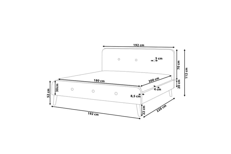 RENNES Dubbelsäng 180|200 cm - Möbler - Sovrum - Sängar - Ramsäng