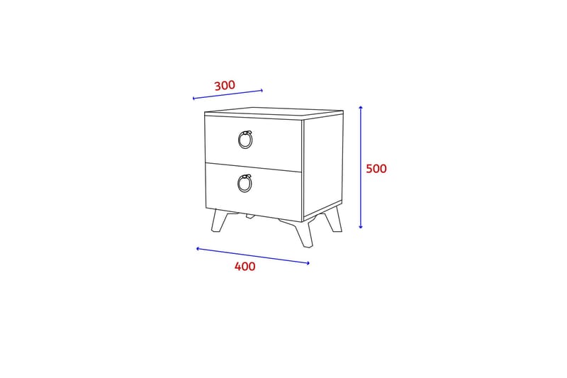 Artes Sängbord 40 cm Brun/Svart - Möbler - Sovrum - Sängbord