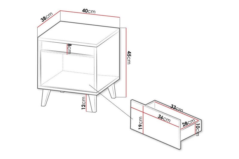 Juniskär Sängbord 40 cm Antracit - Möbler - Sovrum - Sängbord