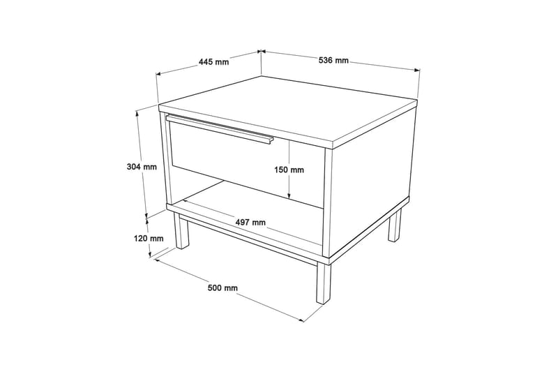 Liyakat Sängbord 53,6 cm Ek - Möbler - Sovrum - Sängbord