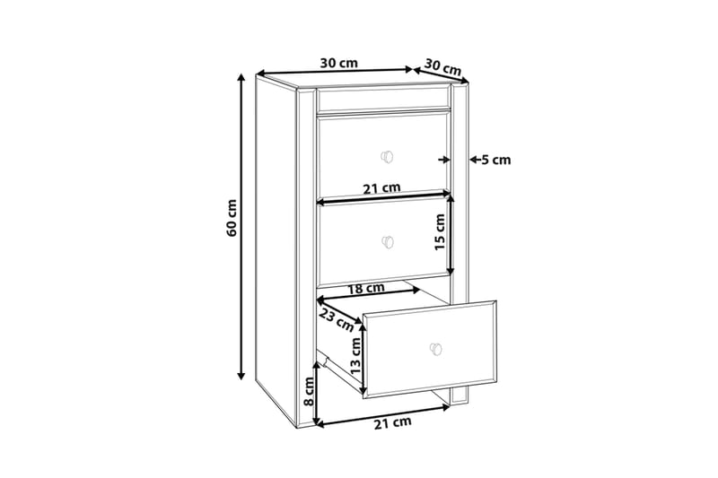 LORRIS Sängbord 45 cm - Möbler - Sovrum - Sängbord