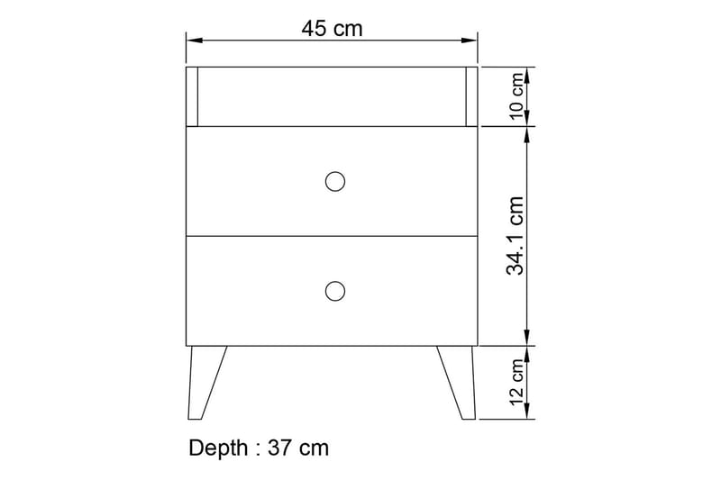 Mareo Sängbord 45 cm Antracit - Möbler - Sovrum - Sängbord