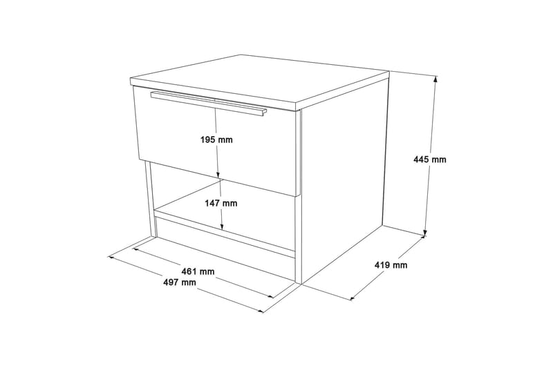 Nagisa Sängbord 49,7 cm Valnöt - Möbler - Sovrum - Sängbord