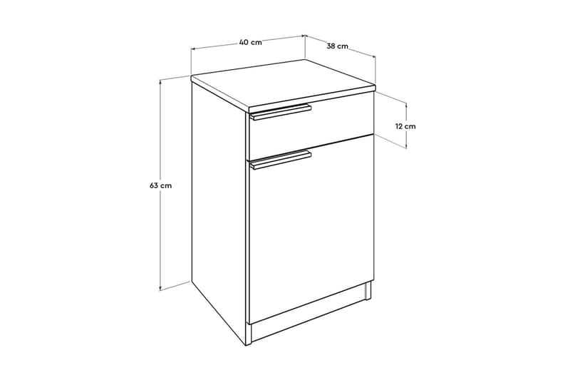 SÄNGBORD 40 cm Natur/Vit - Möbler - Sovrum - Sängbord