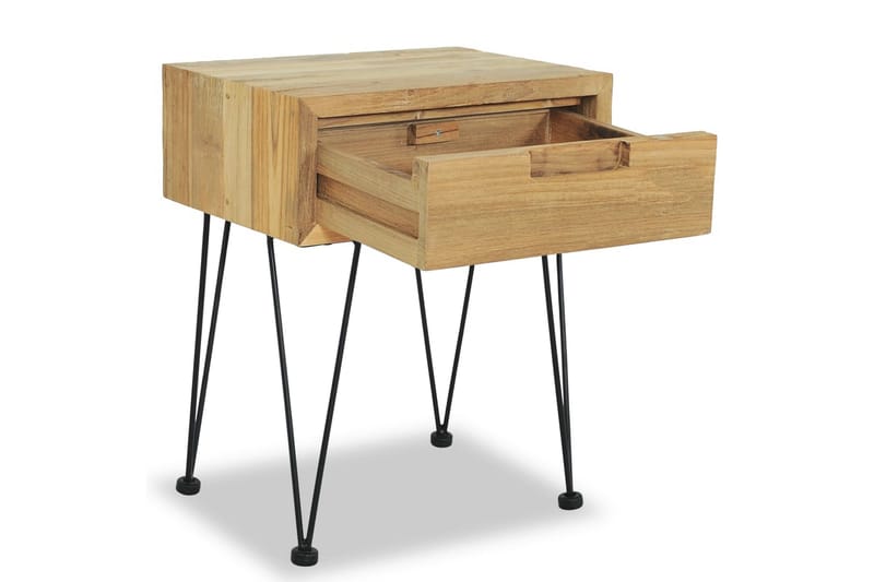 Sängbord 40x30x50 cm massiv teak - Brun - Sängbord - Bord