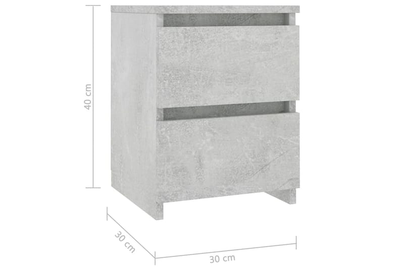 Sängbord betonggrå 30x30x40 cm spånskiva - Grå - Möbler - Sovrum - Sängbord