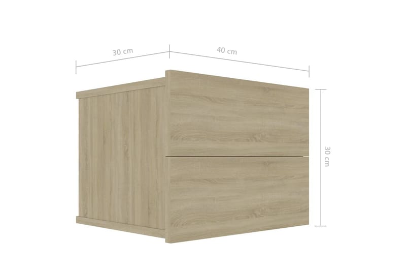 Sängbord sonoma ek 40x30x30 cm spånskiva - Beige - Möbler - Sovrum - Sängbord